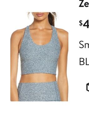 Zella Zelsoft Longline sports bra heathered gray S